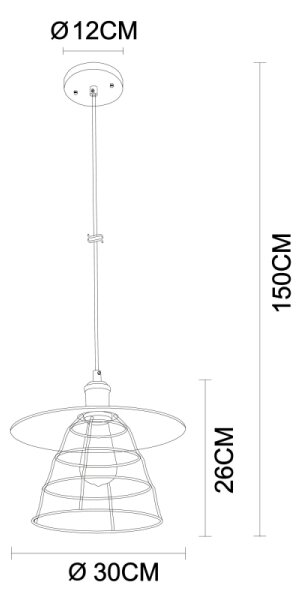 Globo 15086BH1 - Lestenec na vrvici VIEJO 1xE27/60W/230V