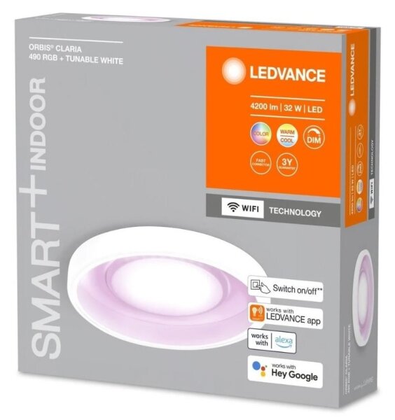 Ledvance- LED RGBW Zatemnitvena stropna svetilka SMART+ CLARIA LED/32W/230V Wi-Fi