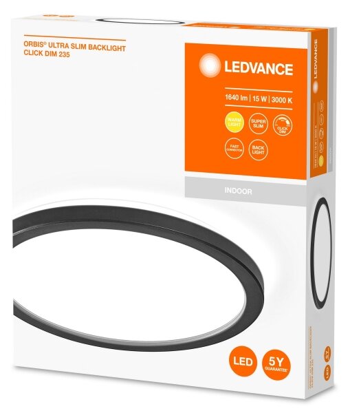 Ledvance - LED Zatemnitvena stropna svetilka ORBIS LED/15W/230V črna