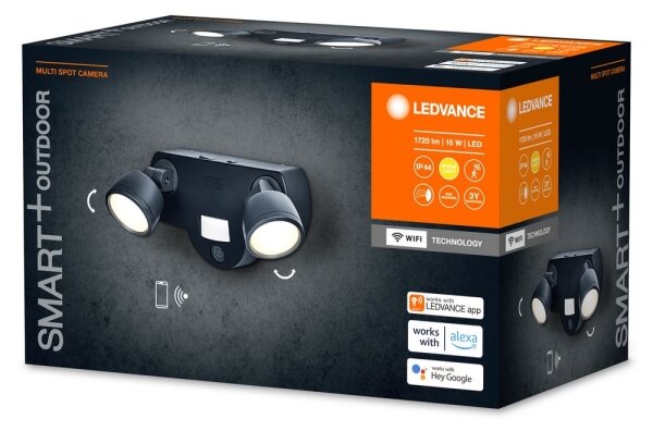 Ledvance - LED Zunanja svetilka s senzorjem in kamera 2xLED/8W/230V IP44 Wi-Fi