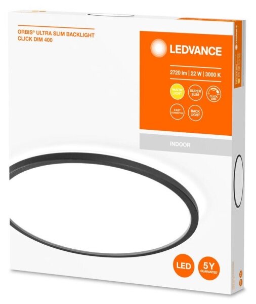 Ledvance - LED Zatemnitvena stropna svetilka ORBIS LED/22W/230V črna