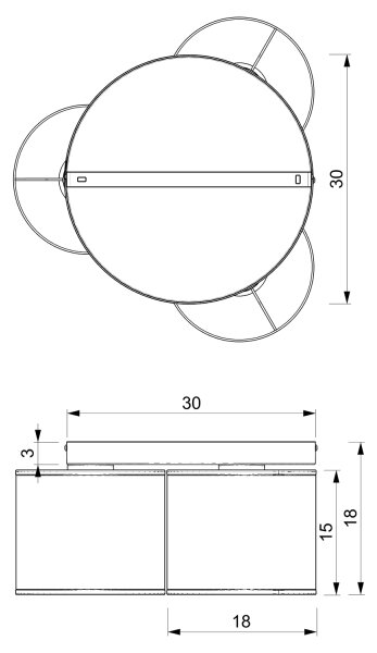 Lestenec LOFT SHADE 3xE27/60W/230V bela/zlata