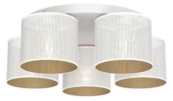 Lestenec LOFT SHADE 5xE27/60W/230V bela/zlata