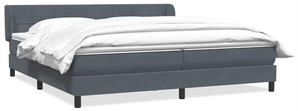 VidaXL Boxspring postelja z vzmetnicami temno siva 200x220 cm žamet