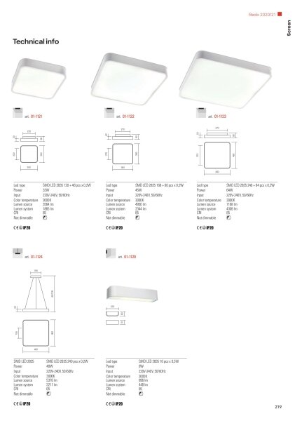 Redo 01-1124 - LED Lestenec na vrvici SCREEN LED/48W/230V 3000K