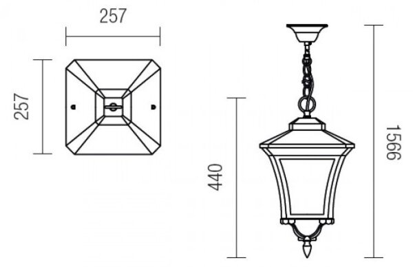 Redo 9670 - Zunanji lestenec na verigi DUBLIN 1xE27/70W/230V IP44 rjava