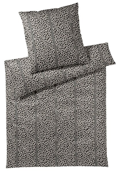 POSTELJNINA Leo Stripes 140/200 cm mako saten siva