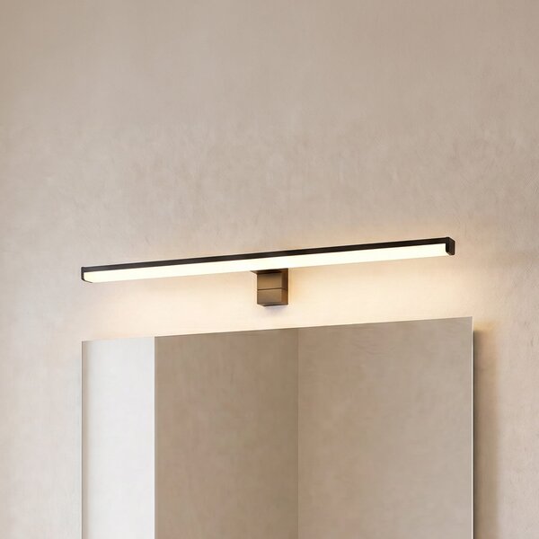 Trio Lighting Stenska svetilka Lino LED, črna mat/bela, Črna, Kopalnica, Kovina, Sodobni