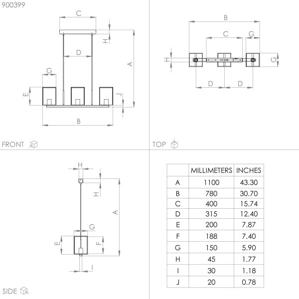 Eglo 900399 - Lestenec na vrvici CUMIOLE 3xE27/40W/230V