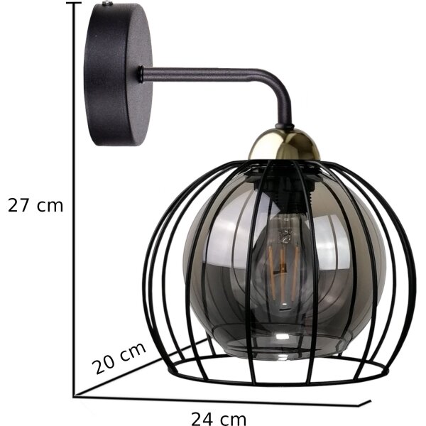 Stenska svetilka SOLO BLACK 1xE27/60W/230V črna/zlata