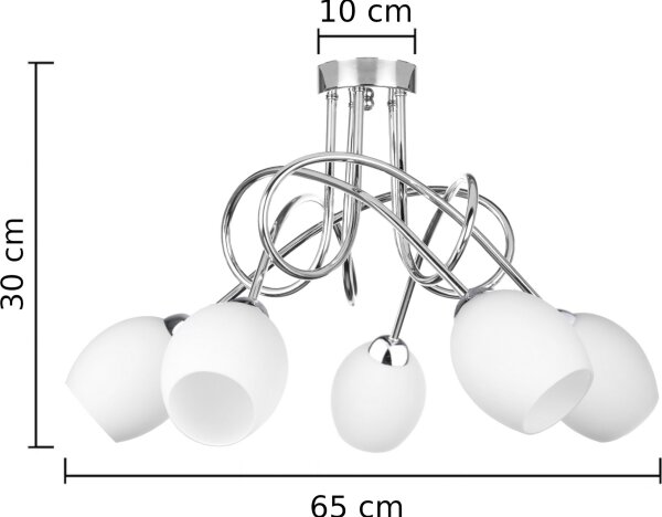 Nadgradni lestenec TWIST WHITE 5xE14/40W/230V