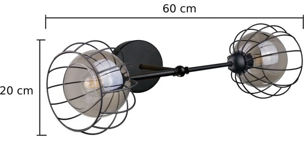 Stenska svetilka SOLO BLACK 2xE27/60W/230V