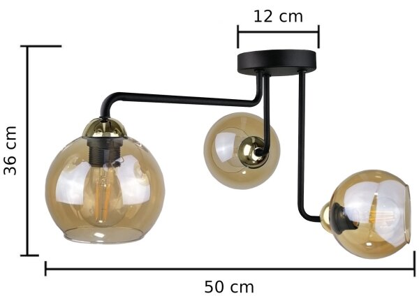 Nadgradni lestenec MONDE GOLD 3xE27/60W/230V