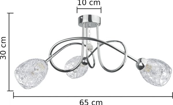 Nadgradni lestenec TWIST CRYSTAL 3xE14/40W/230V