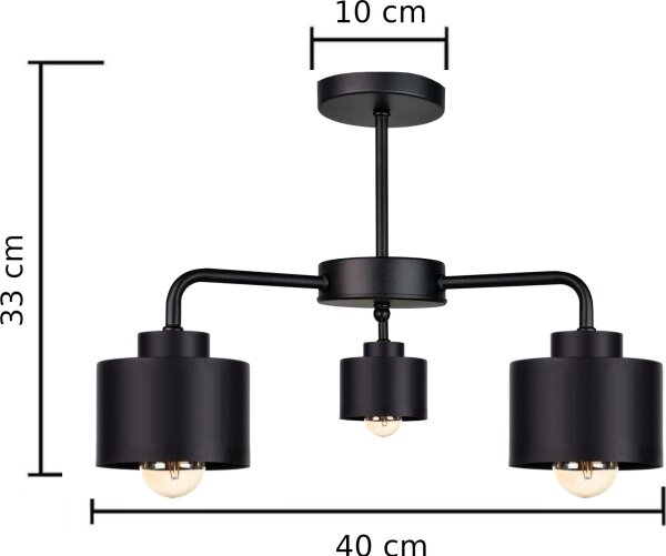 Nadgradni lestenec SIMPLY BLACK 3xE27/60W/230V