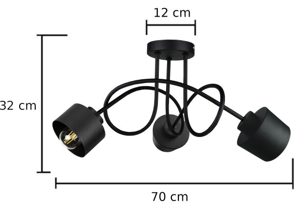 Nadgradni lestenec SIMPLY BLACK 3xE27/60W/230V