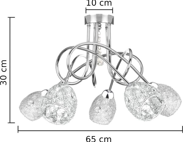 Nadgradni lestenec TWIST CRYSTAL 5xE14/40W/230V