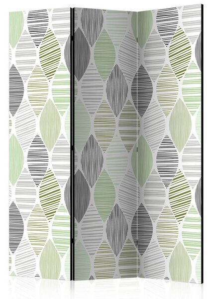 PARAVAN 135/172/3 cm zelena, svetlo siva