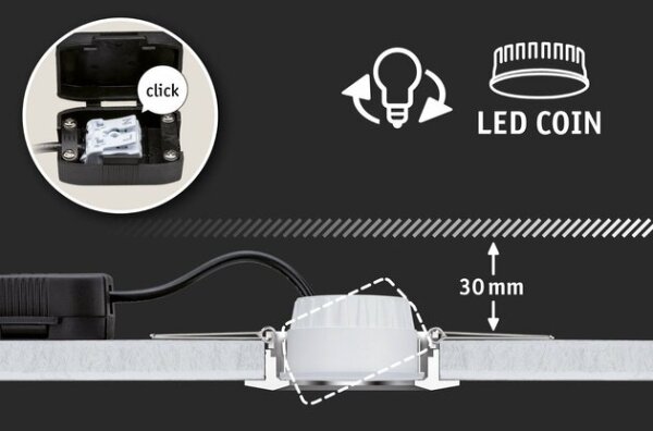 Paulmann 94471 - SET 3xLED/6W IP23 Kopalniška vgradna svetilka NOVA 230V