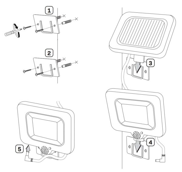 LED Solarni reflektor s senzorjem DUO LED/1W/3,7V IP44