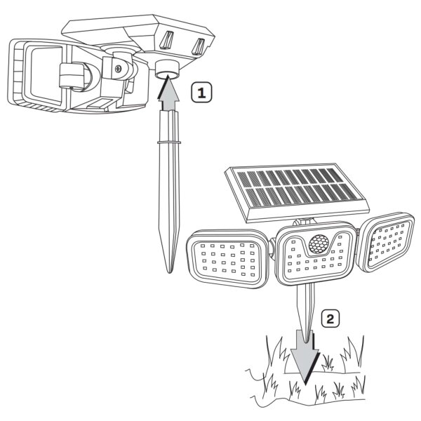 LED Solarni reflektor s senzorjem TRIO LED/0,6W/3,7V IP44