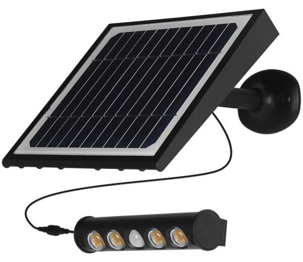 LED Solarna stenska svetilka s senzorjem LED/8W/3,7V IP65 3000K