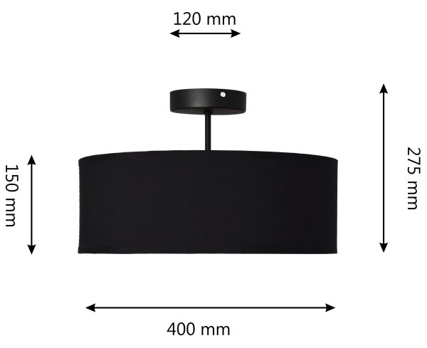 Lestenec na drogu ALBA 3xE27/60W/230V črna