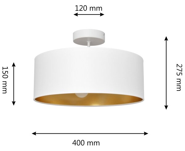 Lestenec na drogu ALBA 3xE27/60W/230V bela/zlata