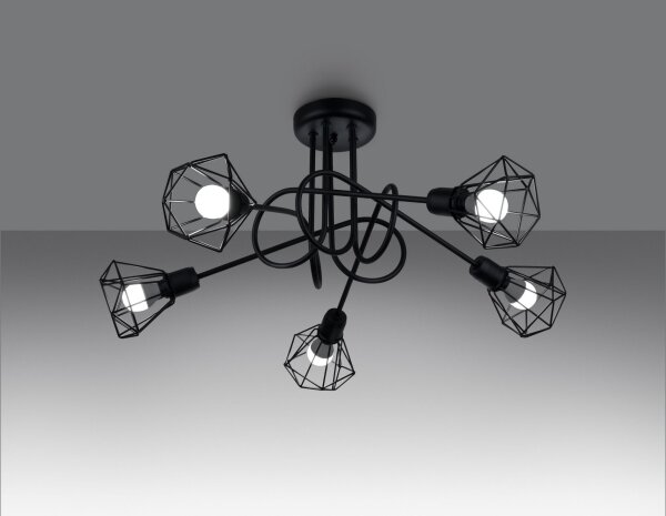 Sollux SL.1110 - Lestenec na drogu ARTEMIS 5xE14/40W/230V črna