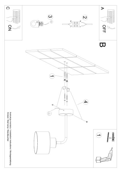 Sollux SL.1129 - Stenska svetilka SAVAR 1xE27/60W/230V črna