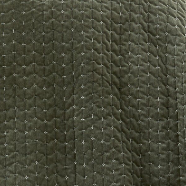 Zeleno prešito pregrinjalo 240x260 cm Attica Velvet Embroidered – Bianca