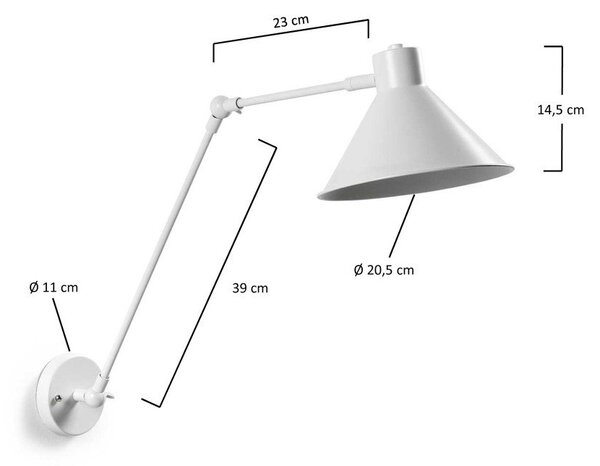 Bela stenska svetilka Dione – Kave Home