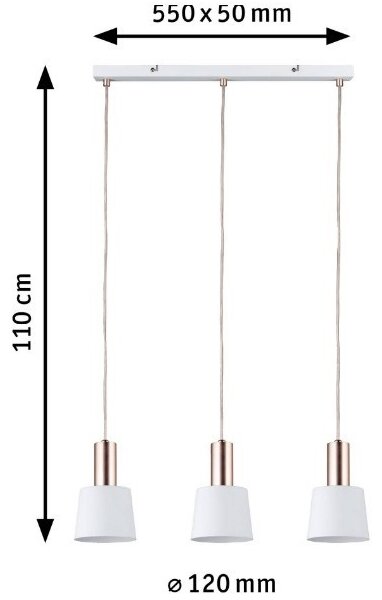 Paulmann 79657 - 3xE14/20W Lestenec na vrvici NEORDIC HALDAR 230V