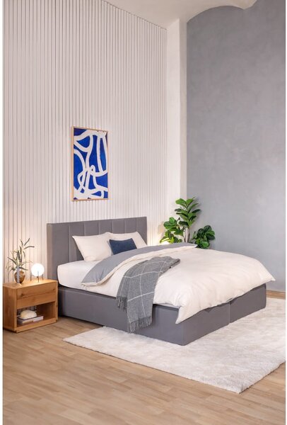 Siva boxspring postelja 180x200 cm Olia Bold Line – Bonami Selection