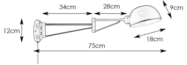 Markslöjd 108587 - Stenska svetilka PORTLAND 1xE27/40W/230V črn