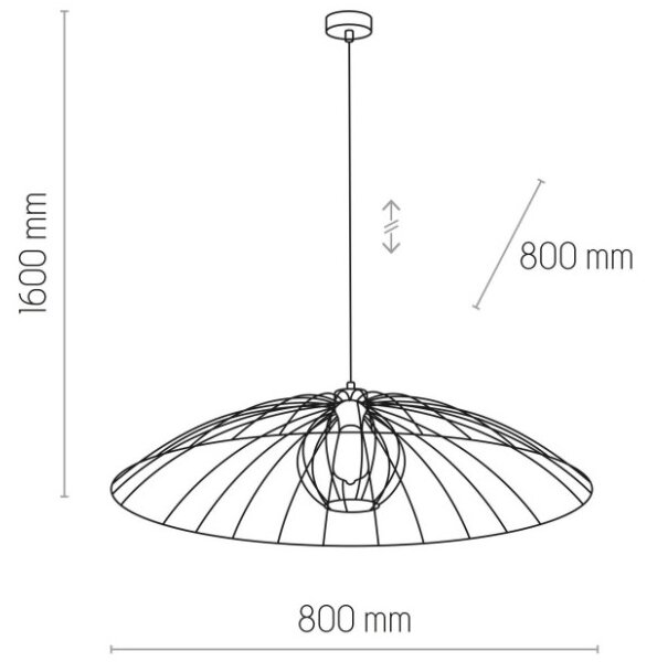 Lestenec na vrvici BARBELLA 1xE27/60W/230V premer 80 cm