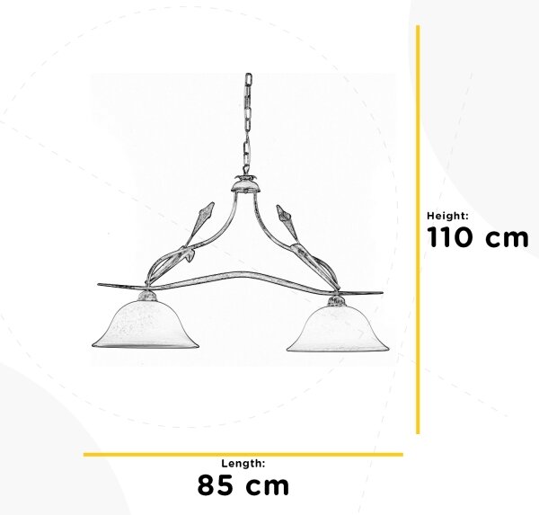 ONLI - Lestenec na verigi LUCREZIA 2xE27/22W/230V krem barva