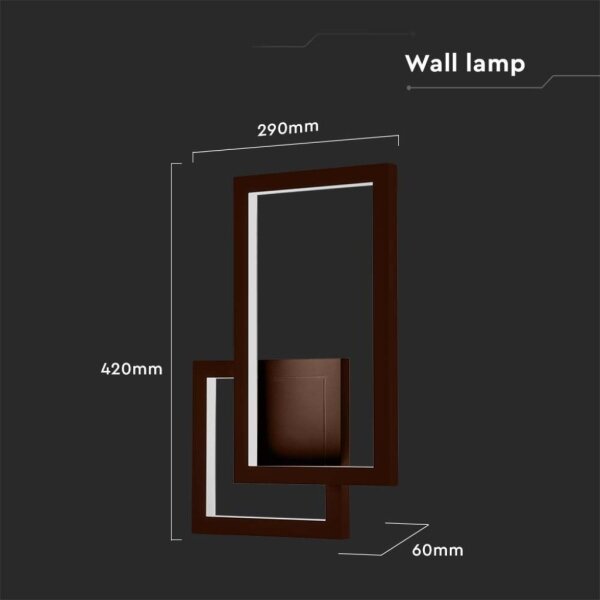 LED Stenska svetilka LED/20W/230V 4000K rjava