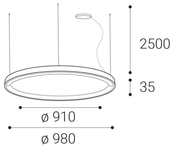 LED2 - LED Zatemnitveni lestenec na vrvici BELLA LED/80W/230V 3000K/4000K bel