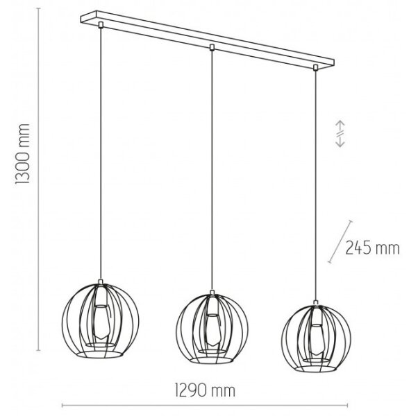 Lestenec na vrvici JAULA 3xE27/60W/230V