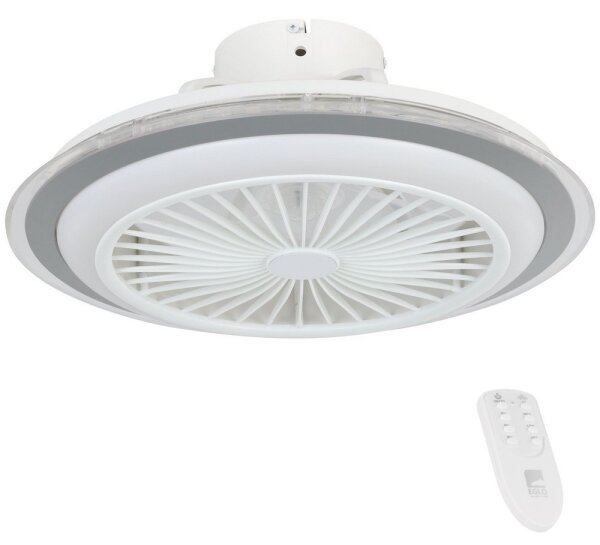 Eglo 35141-LED Zatemnitveni stropni ventilator ALBUFEIRA 25,5W/230V bela/siva + Daljinski upravljalnik