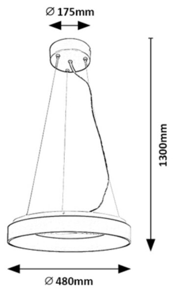 Rabalux 72001 - LED Zatemnitveni lestenec na vrvici CEILO LED/38W/230V črna + Daljinski upravljalnik