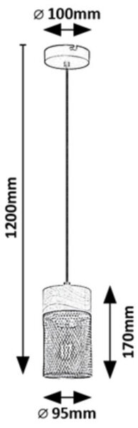 Rabalux 72043 - Lestenec na vrvici CALLUM 3xE27/25W/230V bukev