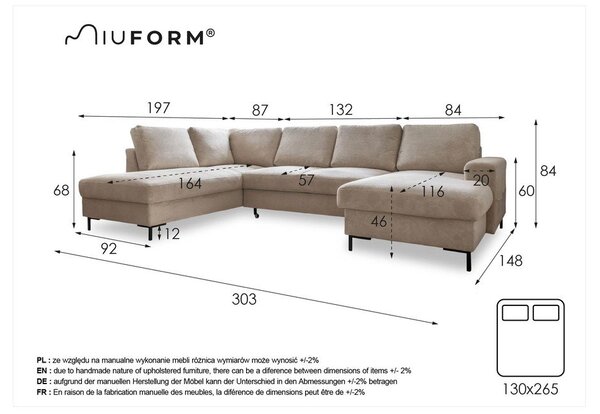 Modrozelena žametna raztegljiva kotna sedežna garnitura (levi kot) Lofty Lilly – Miuform