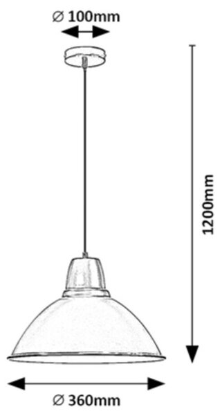 Rabalux 72013 - Lestenec na vrvici WILBOUR 1xE27/60W/230V črna