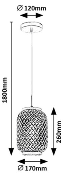 Rabalux 72091 - Lestenec na vrvici ADALLA 1xE27/40W/230V ratan