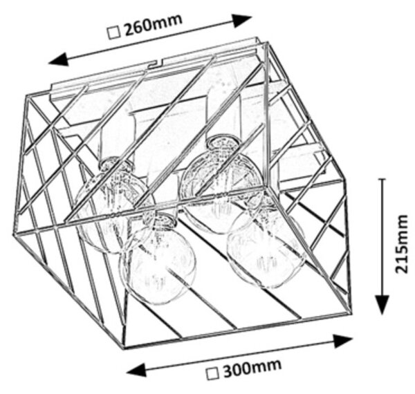 Rabalux 71027 - Stropna svetilka BOROO 4xE27/25W/230V