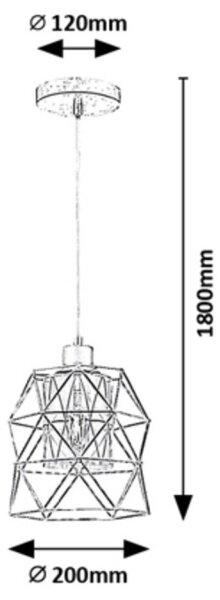 Rabalux 72111 - Lestenec na vrvici EMRYS 1xE27/40W/230V