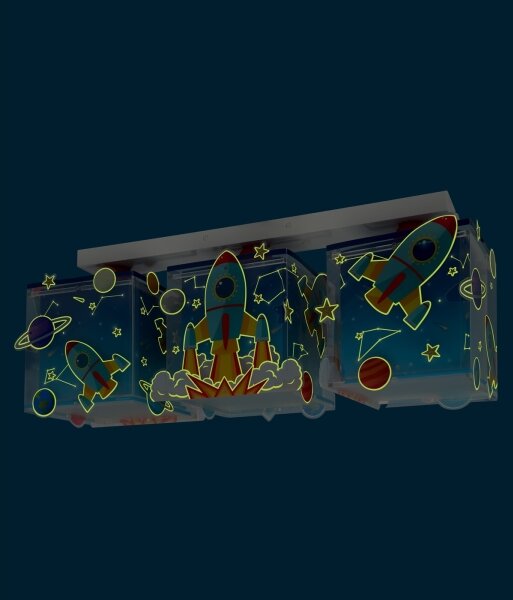 Dalber 63353 - Otroška stropna svetilka ROCKET 3xE27/15W/230V