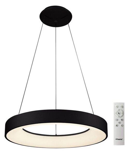 Azzardo AZ5008 - LED Zatemnitveni lestenec na vrvici SANTANA LED/50W/230V črna + Daljinski upravljalnik